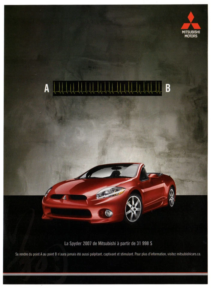 MITSUBISHI Spyder 2007 vintage impresión original anuncio | foto convertible roja Canadá Foto 1 de 1