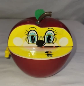 Vtg Wind Up Mechanical Coin Money Bank Red Apple Everlast Toys WORKS! Hong Kong - Picture 1 of 5