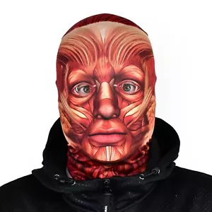 3D Effekt Gesicht Skin - Muskel Man - Stoff - Halloween Maske - Bild 1 von 9