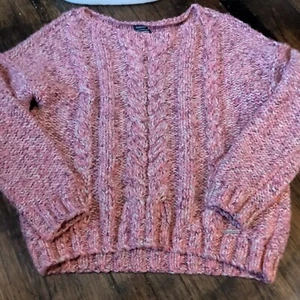(J) Abercrombie and Fitch Oversize-Strickpullover rosa Wollmischung Gr. M - Bild 1 von 15