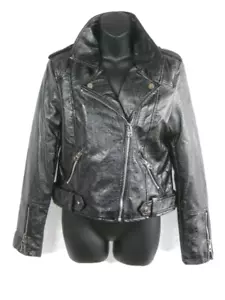 Vigoss Damen Moto Jacke Large schwarz Kunstleder Motorrad glänzend - Bild 1 von 8