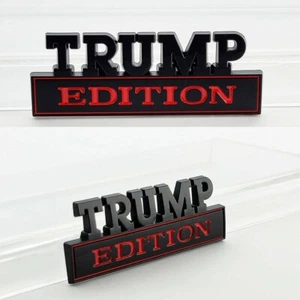 2pc TRUMP EDITION Black emblem Badges fits Chevy Honda Toyota Ford Car Truck - Picture 1 of 2