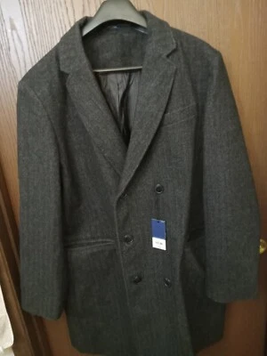 Stafford "Herringbone" Grey Wool Winter Coat ~ Size XL ~ NEW $240 Tag - Image 1 of 4