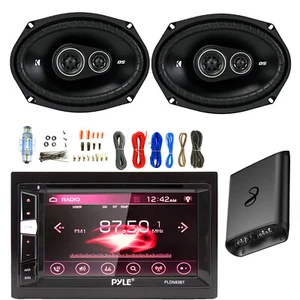Pyle Double DIN 6.2" Bluetooth CD/DVD Receiver, 2x 6x9" 360W Speakers, Amp w/Kit - Picture 1 of 5