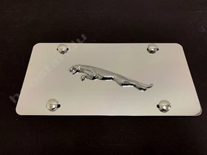 1x 3D "JaguarLEAPERBadge" emblem Aluminum Mirror CHROME Front Plate RUST FREE - Picture 1 of 2