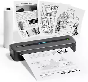 Portable Printers Wireless for Travel,M832 Inkless Thermal Printer Support 8.5'' - Picture 1 of 8