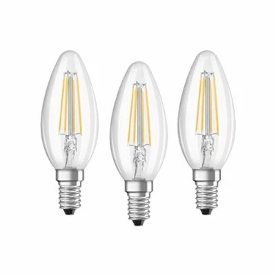 3er Pack OSRAM LED Kerze klar Filament E14 4W=40W 470lm warmweiss EEK:E(Spkt.AG) - Bild 1 von 4