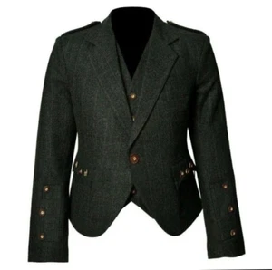 Chaqueta escocesa Argyle de lana de tweed para hombre con chaleco chaqueta escocesa de boda - Imagen 1 de 2