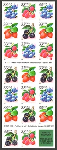 =WOW= #3297b, FRUIT BERRIES BOOKLET PANE OF 20, MNH, CV $17.50, 1999 YEAR DATE - Picture 1 of 2
