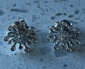 Bliss By Damiani $1250 New 18k White Gold Diamond Earrings - Picture 1 of 11