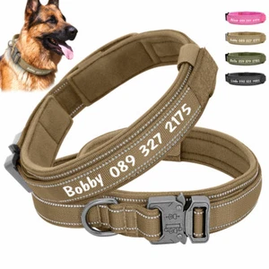 Tactical Dog Collar Heavy Duty Military Canine Training Personalized Reflective - Picture 1 of 16