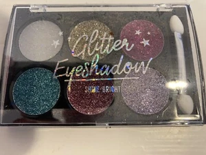GLITTER EYESHADOW 6 Pieces & Applicator . Assorted glittery colours. New! - Picture 1 of 1