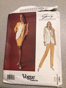 Vogue Designer Genny Sewing Pattern 1061 Jacket Vest Skirt Pants Sz 8-12 UNCUT