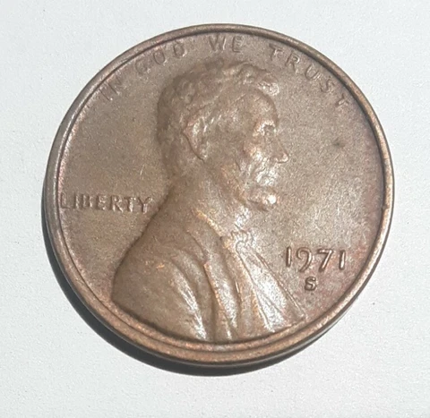 1971 S Penny In Good# Condition. (Low Mintage) Cover