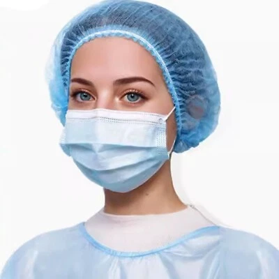 100 Stück Einweg Kopfhaube, Einweg-Haar Netz, Vlieshauben, Kopfhaube, OP Hauben - Bild 1 von 4