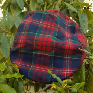 Pendleton wool flat cap driving ivy newsboy scally duckbill hat tartan plaid red - Picture 1 of 3