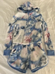 Art Class Sleepwear Tie Dye Romper Girls XS 4/5 Fuzzy Cozy Warm - Picture 1 of 14