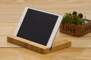 Premium Natural Solid Wood Tablet Stand iPhone iPad Holder Dock - Picture 1 of 7