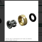 Tube Od Metal Half Cartridge, 3/8 Brass Body, Gray Acetal Collet, Nitrile O-Ring