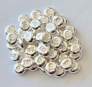 50 - 1 gram SILVER bars .999 Pirate Skull Bones hand poured bar YOU GET 50 - Picture 1 of 5