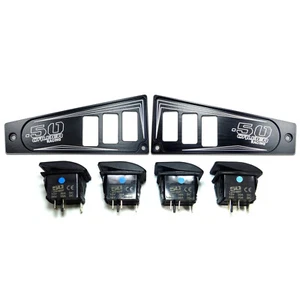 Polaris RZR Ride Command 2 Piece, 4 Switch Dash Panel Combo - Black - Picture 1 of 11