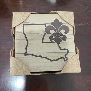 ThirstyStone Untersetzer Louisiana Fleur-de-lis Natur Massiver Sandstein Untersetzer - Bild 1 von 3