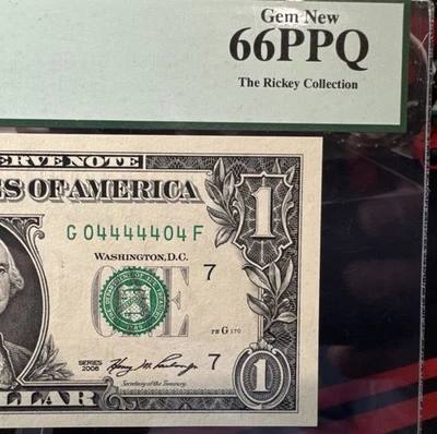 🤯 $1 2006 FRN - BINARY SIX OF A KIND FANCY Serial  number   0’s 4’s ( 66 ppq) - Image 1 of 4