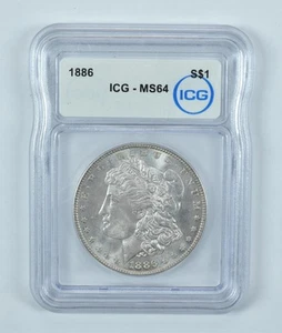 1886 Morgan Silver Dollar MS64 ICG - Picture 1 of 5