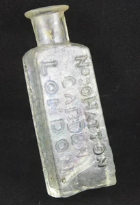 Alt Flasche Rowland's Macassar Oil Hatton Garden London Abriss Glas Waldglas 19. - Bild 1 von 11