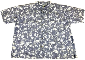 Big Dogs Hawaiihemd 4X 4XL Blau Insel Palme Inside Out 100% Baumwolle - Bild 1 von 8