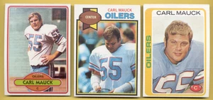 1978-1980 Topps Carl Mauck Houston Oilers 3 Karten Lot - Bild 1 von 1