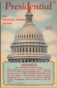 TELA PRESIDENCIAL Publicidad Postal Cúpula Capitolio EE. UU. / Lino Curteich 1951 - Imagen 1 de 2