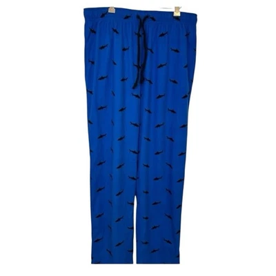 Calça pijama azul Nautica 100% poliéster com design de tubarão - Imagem 1 de 4