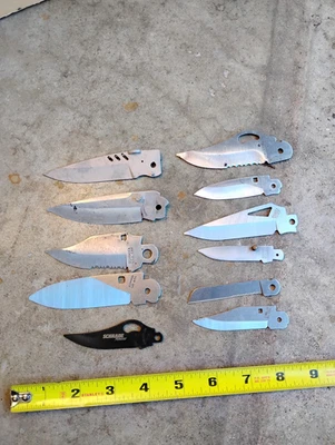 Lote de 8 cuchillas de bolsillo mixtas Schrade USA de colección solo piezas para hacer cuchillos Foto 1 de 4