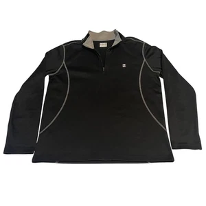 00624 - IZOD Golf Black 1/4 Zip Pullover Long Sleeve Performance Shirt Men's L - Picture 1 of 9