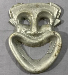 Máscara de comedia moderna vintage de mediados de siglo actor de Thespian aluminio fundido - Imagen 1 de 5