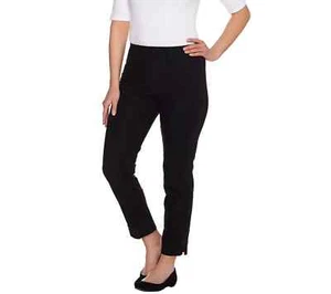NEW ISAAC MIZRAHI 24/7 STRETCH DENIM PANTS WITH CUFF DETAIL BLACK 24W - Picture 1 of 1