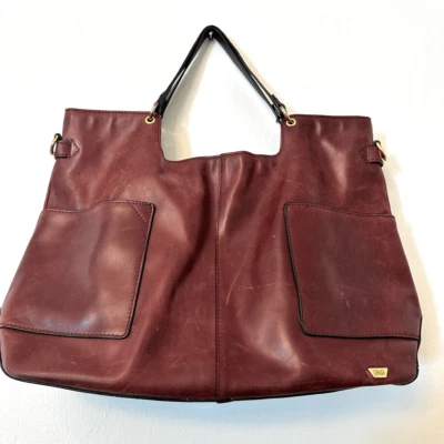 III BeCa By Joy Gryson 皮革棕色手提包单肩包 — 第 1/4 张图片