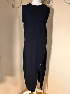 Grey State Deep Black Sleeveless Chiara Midi Dress Size 1X - Picture 1 of 11