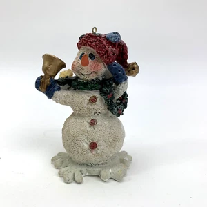 Pupazzo di Neve con Campanella Suonante Statuine Villaggio di Natale Accessorio Ornamento Alto 3" - Foto 1 di 13