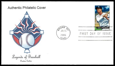 2006 Hank Greenberg FDC Legends of Baseball Authentic Philatelic Freedom Cachet - Image 1 of 2