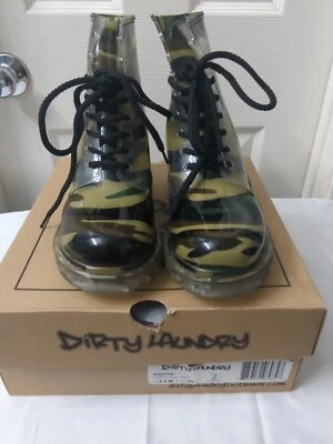 Botas camufladas de goma Dirty Laundry Rain Jelly para mujer talla US 8 tobillo pantorrilla combate Foto 1 de 4