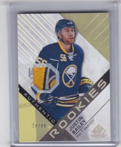 JUSTIN BAILEY 2016-17 16-17 UPPER DECK SP GAME USED LOGO PATCH RC #24/49 #105 - Picture 1 of 1