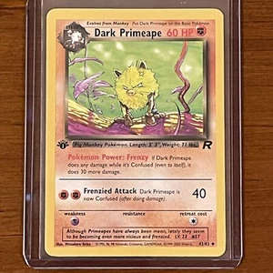 Pokemon Dark Primeape 43/82 1st Edition Team Rocket Non-Holo Trading Card LP-NM - Picture 1 of 2
