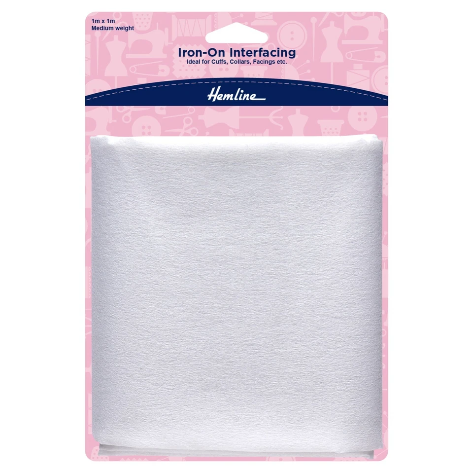 Iron-On Interfacing: Medium: 1m x 1m _ideal for cuffs, collars, hems, - Image 1 of 1