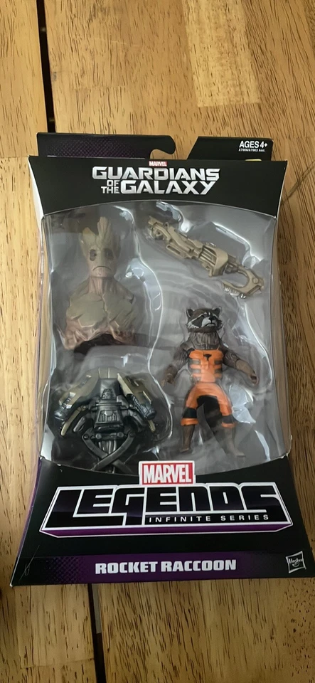 Marvel Legends Serie Infinita Guardianes de la Galaxia Cohete Mapache Groot BAF Foto 1 de 1