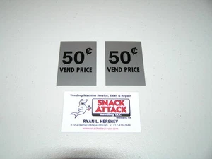 SODA VENDING MACHINE (2) Decals ".50 VEND PRICE" / Free Ship! - Picture 1 of 1