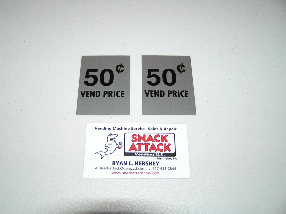 SODA VENDING MACHINE (2) Decals ".50 VEND PRICE" / Free Ship! - Image 1 of 1