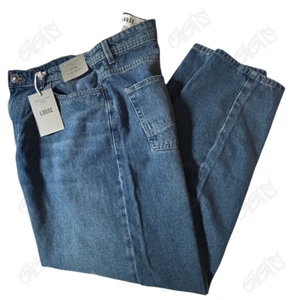 Jeans larghi uomo taglia 34x32 blu denim invecchiato nuovo look esaurito vestibilità NUOVO - Foto 1 di 10
