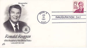 1981 ARTCRAFT INAUGURATION EVENT COVER- RONALD REAGAN DIXON, IL CANCEL PRESIDENT - Picture 1 of 1